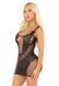 Платье Leg Avenue Lace and Net Mini Dress with Dual Strap One Size, Black