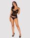Напівпрозорий набір з прикрасами Obsessive Ivannes top & thong 2XL/3XL, чорний, топ та танга