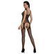Бодистокинг Passion ECO BS004 black, открытый доступ, имитация подвязок, цветочный декор