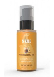 Зігрівальний масажний гель Sensuva &mdash; Sizzle Lips Butter Rum (59 мл), без цукру, їстівний