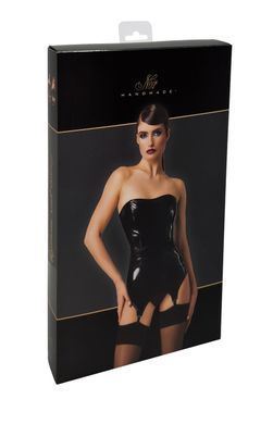 Корсет с подвязками для чулок Noir Handmade F381 Dominae Venom PVC corset-belt XS
