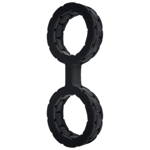 Наручники з силікону Doc Johnson The Cuffs Large - Black, добре тягнуться, для рук і для ніг