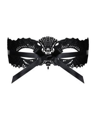 Кружевная маска Obsessive A700 mask, единый размер, черная