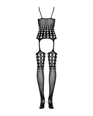 (SALE) Бодістокінг Obsessive Bodystocking G310 S/M/L, топ, панчохи, підв&rsquo;язки, круглі вирізи