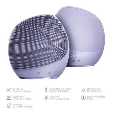 Ультразвукова щітка для тіла та інтенсивний пілінг GESKE Sonic Body Brush&Intensive Exfoliator 7в1 purple