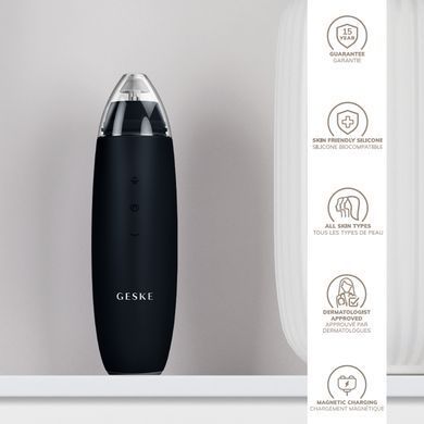 Мікродермабразійний пристрій для видалення чорних цяток GESKE MicroDermabrasion Blackhead Remover 7в1 black