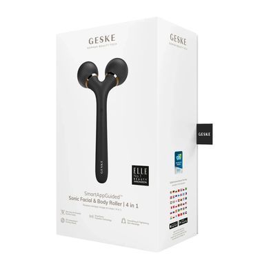 Електронний ультразвуковий ролик для обличчя та тіла GESKE Sonic Facial&Body Roller 4в1 gray