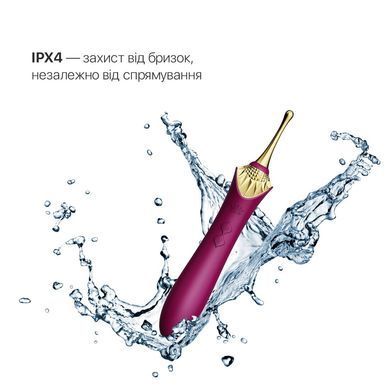 Вагінально-кліторальний вібратор Zalo &mdash; Bess Velvet Purple, мультифункціональний із насадками