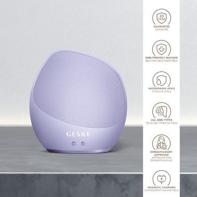 Ультразвукова щітка для тіла та інтенсивний пілінг GESKE Sonic Body Brush&Intensive Exfoliator 7в1 purple