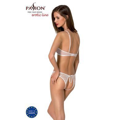 Комплект из бра, трусиков с ажурным декором и открытым шагом Passion URSULA SET S/M, white