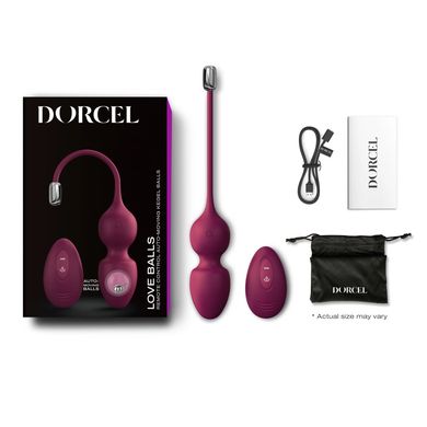 Вагинальные шарики Dorcel LOVE BALLS PLUM, вибрации и движения внутреннего шарика, пульт ДУ