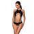Боди из эко-кожи Passion Tamaris Body black S/M: с ремешками и перфорацией