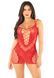 Платье Leg Avenue Lace and Net Mini Dress with Dual Strap One Size, Red