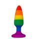 Силіконова анальна пробка Wooomy Hiperloo Silicone Rainbow Plug M, діаметр 2,9 см, довжина 11 см