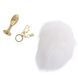 Металлическая анальная пробка Кроличий хвост LOCKINK SEVANDA White Bunny-Tail Anal Rose-shape Plug