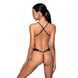 Боди из эко-кожи Passion Tamaris Body black S/M: с ремешками и перфорацией