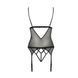 Корсет з відкритими грудьми Passion DIABOLINA CORSET XXL/XXXL, black, пажі, трусики, напівпрозорий