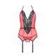 Корсет з пажами для панчіх Passion PEONIA CORSET XXL/XXXL red стрінги