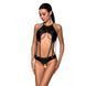 Боди из эко-кожи Passion Tamaris Body black S/M: с ремешками и перфорацией