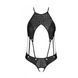 Боди из эко-кожи Passion Tamaris Body black S/M: с ремешками и перфорацией