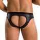 Мужские слипы с вырезами Passion 041 SLIP JOE XXL/XXXL Black, экокожа, открытые ягодицы