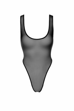 Боди Noir Handmade F322 Paparazzi, S, прозрачное, низ стринги, высокие вырезы