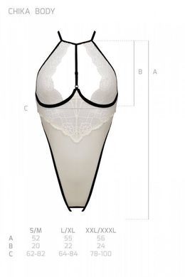 Боди с доступом Passion CHIKA BODY XXL/XXXL, cream