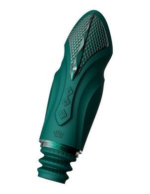 Компактная смарт секс-машина Zalo &ndash; Sesh Turquoise Green, 2 насадки, пульт ДУ, кристалл Swarovski