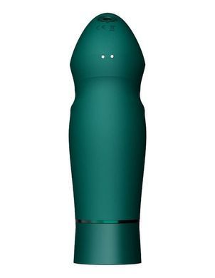 Компактная смарт секс-машина Zalo &ndash; Sesh Turquoise Green, 2 насадки, пульт ДУ, кристалл Swarovski
