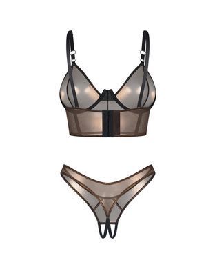 Комплект Obsessive Soranna top & crotchless thong 2XL/3XL
