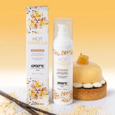 Массажное масло EXSENS Hot Vanilla 50мл разогревающее, без сахара, без парабенов, съедобное