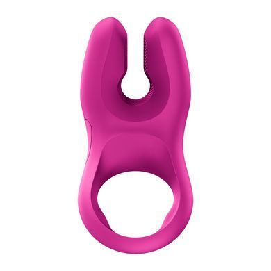 Эрекционное виброкольцо с двойной стимуляцией клитора Fun Factory NŌS PRO Magenta, 2 мотора