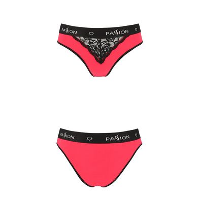 Трусики с широкой резинкой и кружевом Passion PS001 PANTIES red/black, size S