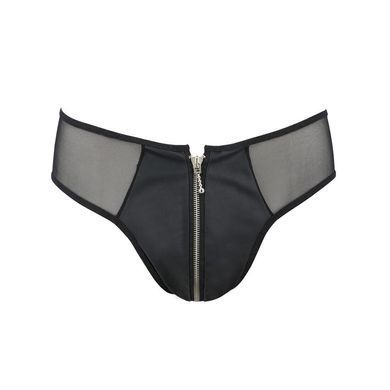 Мужские слипы на молнии Passion 042 SLIP TIMMY L/XL Black, экокожа, сетка