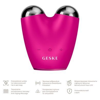 Мікрострумовий підтягувач шкіри обличчя GESKE MicroCurrent Face-Lifter 6в1 magenta