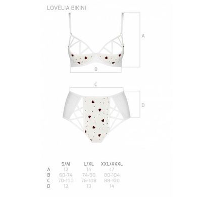Еротичний комплект з малюнком Passion LOVELIA BIKINI S/M, white