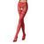 Сітчасті колготки з відкритим доступом Passion S015 One Size, Red, імітація панчіх і трусиків