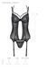 Корсет Passion DROSERA CORSET black, L/XL, с креплениями для чулок, трусики в комплекте