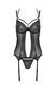 Корсет Passion DROSERA CORSET black, L/XL, с креплениями для чулок, трусики в комплекте