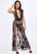 Платье Noir Handmade F312 Divinity, XXL, black, прозрачное, в пол, открытая спина, разрез сбоку