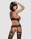 (SALE) Бодістокінг Obsessive Bodystocking G313 S/M/L, шнурівка, геометричний декор
