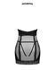 Полупрозрачная сорочка с открытой грудью Obsessive Lacrisia chemise M/L, черная, с чокером