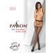 Еротичні колготки-бодістокінг Passion S004 black, імітація високих панчіх та тоненького пояска