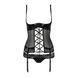 Корсет с открытой грудью Passion Exclusive NORTH CORSET XXL/XXXL, black, пажи, трусики, шнуровка