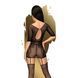 Бодистокинг Penthouse High stakes XL Black, мини-платье, цветочный декор, глубокое декольте, чулки