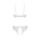 Комплект из бра, трусиков с ажурным декором и открытым шагом Passion URSULA SET XXL/XXXL, white