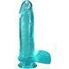 Фалоімітатор Doc Johnson Crystal Jellies - 8 Inch Realistic Cock with Balls- Teal