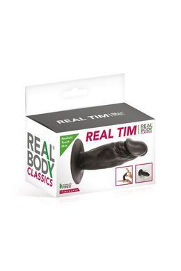 Фалоімітатор Real Body &mdash; Real Tim Black, TPE, діаметр 3,4 см