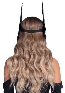 Повязка на голову с крыльями Leg Avenue Feather headband Black, перья и натуральная кожа