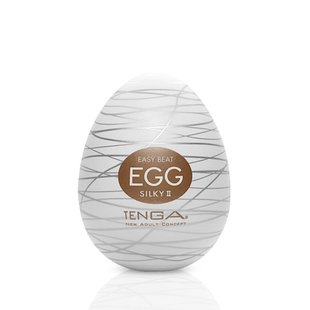 Мастурбатор-яйце Tenga Egg Silky II з рельєфом у вигляді павутини